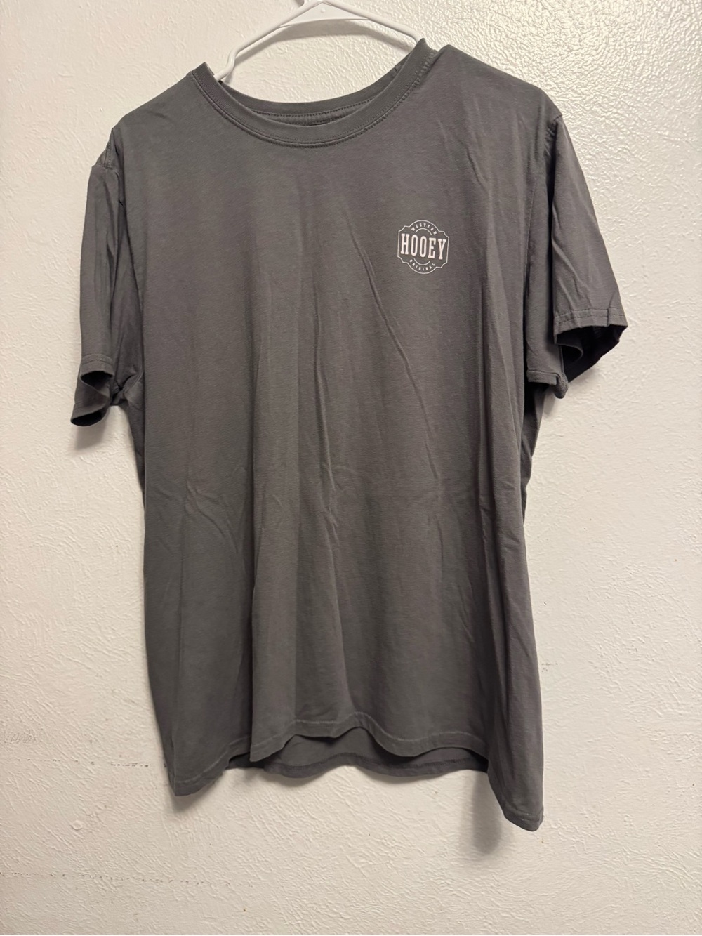 Hooey Men's Short Sleeve Charcoal Gray Logo Tee